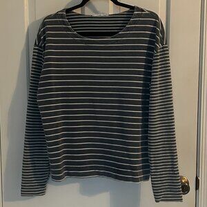 Jane and Delancey Blue/White Striped Top